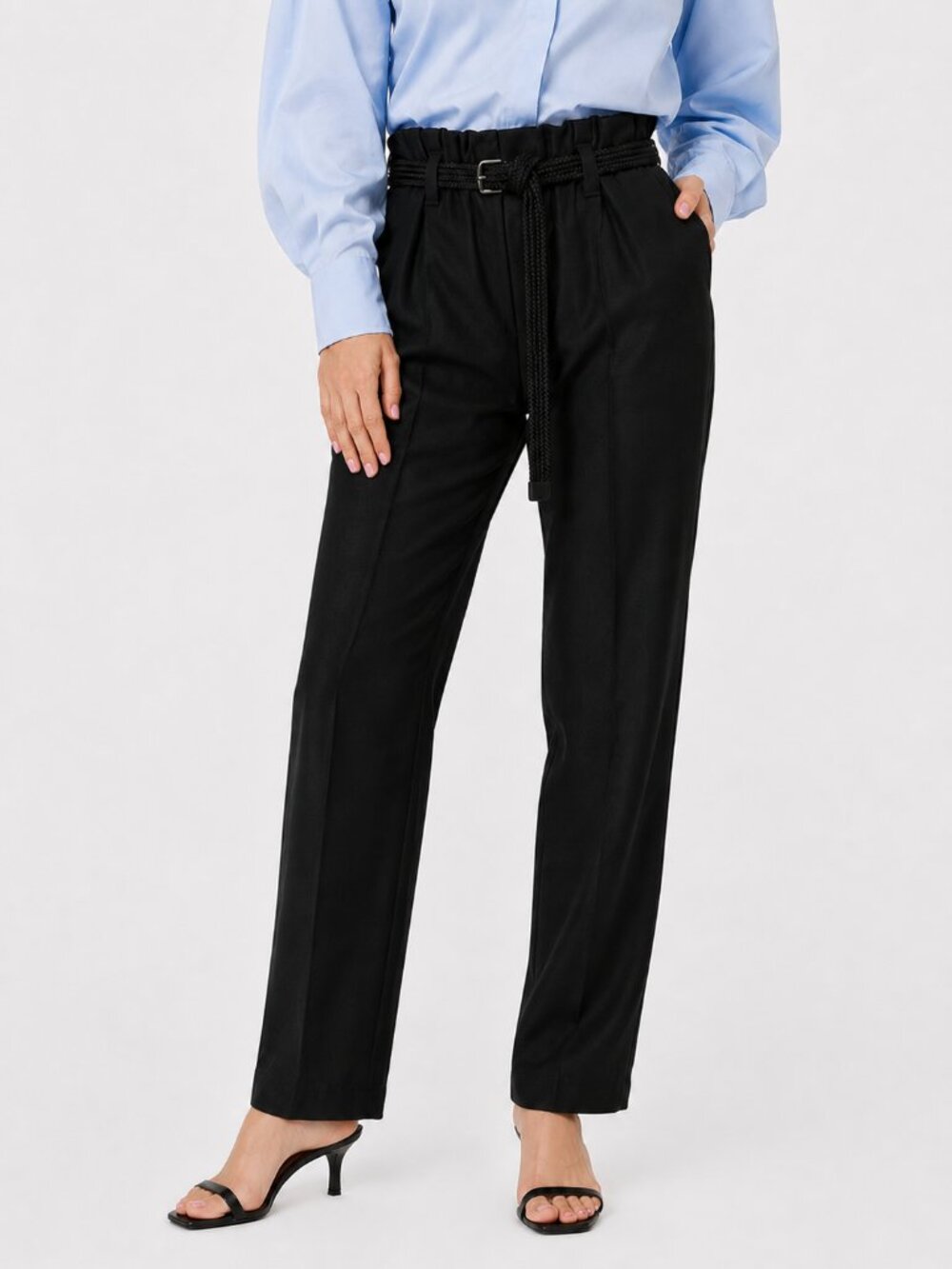 Brunello Cucinelli Black Pants Viscose Linen Light Weight Pull On Size 4 New Tag